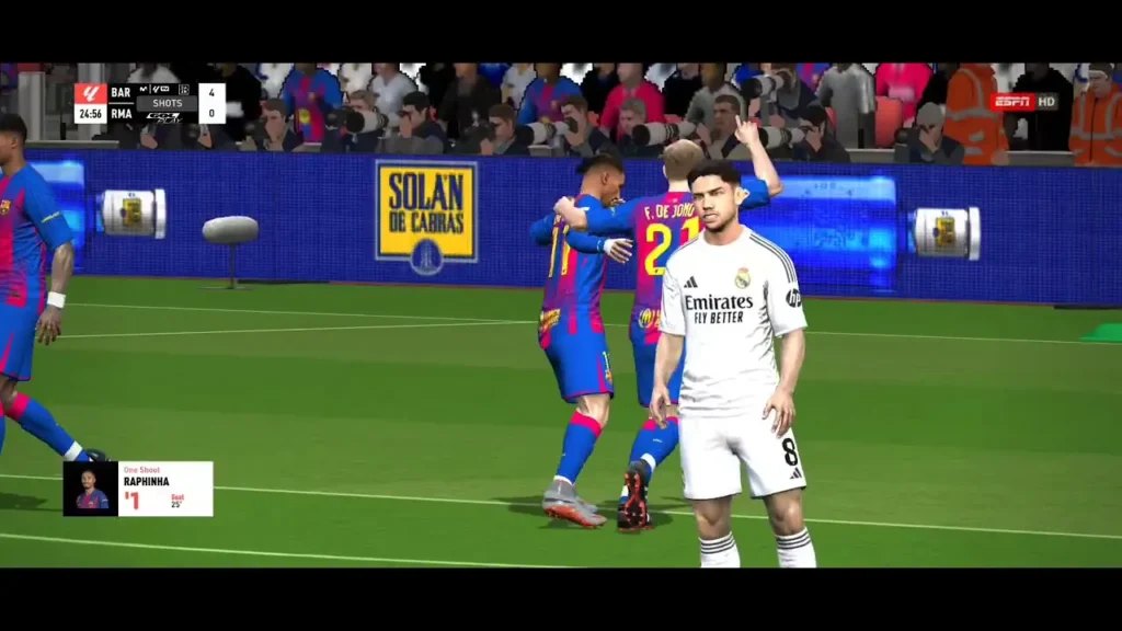 EA FC 26 Mobile Android gameplay with PS5 camera and HD graphics