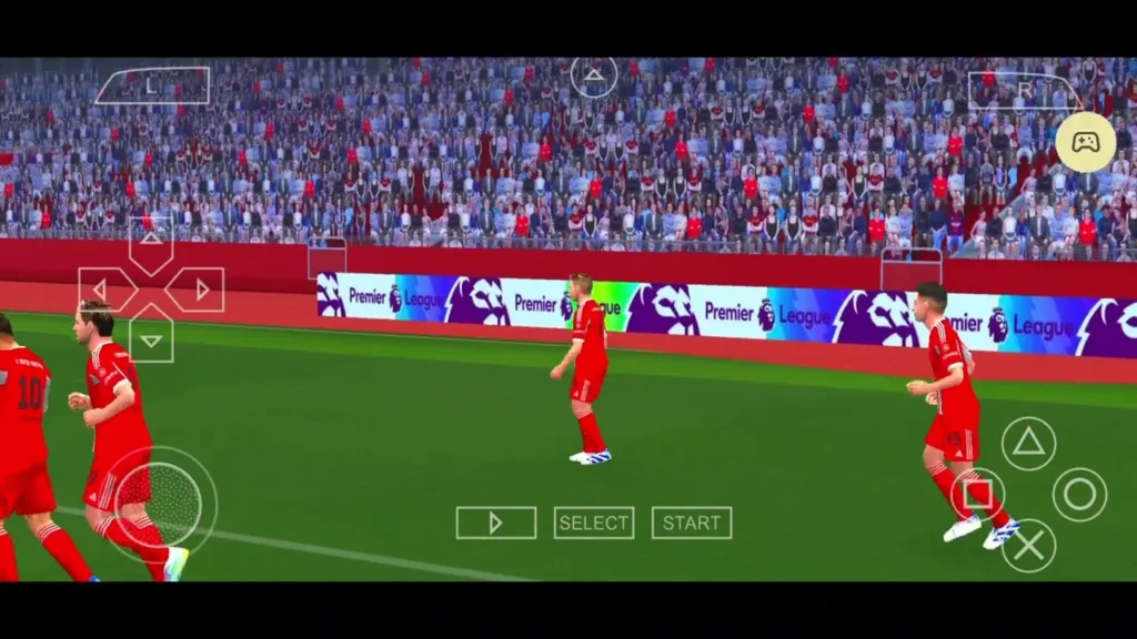 PES 2026 PSP ISO Premier League gameplay featuring the new 2026 season broadcast camera.