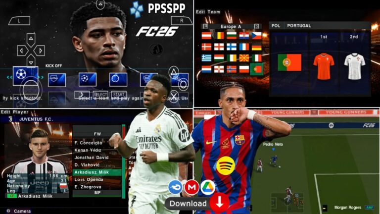 EA SPORTS FC 2026 PPSSPP ENGLISH V2 ANDROID & PC DOWNLOAD